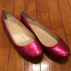 Hush puppies shiny pink shoes